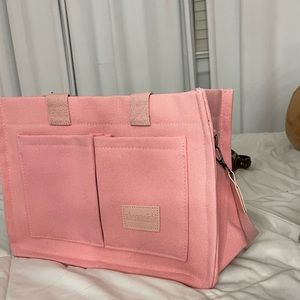 pink tote bag